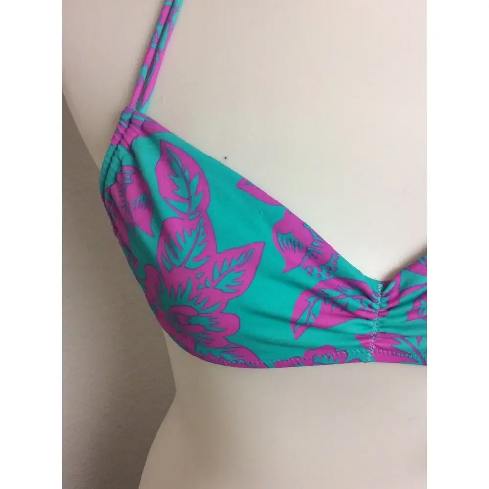 Victoria's Secret Bikini Top Pleated Floral Print Swimwear